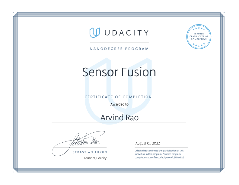 Nanodegree Certificate